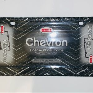 Black Car Chevron Design License Plate Cover with Faux Diamond New